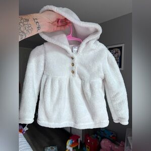 Carter's Baby Girls White Sherpa Hoodie Size 24M VGUC